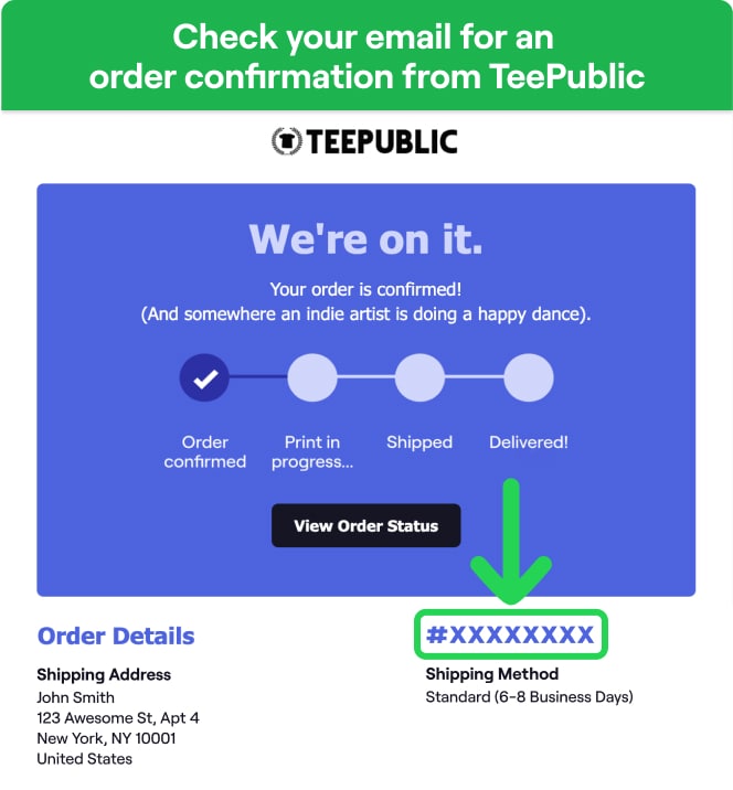 Order Number Location