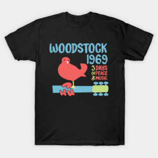 woodstock 50th anniversary 1969 2020,Woodstock Shirt,Woodstock 1969 ,Peace Love Bird T-Shirt