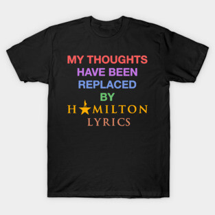 Hamilton Lyrics Retro 80s Colour T-Shirt