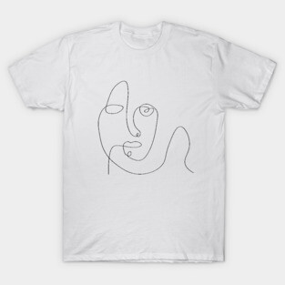 One Line Art Face. T-Shirt