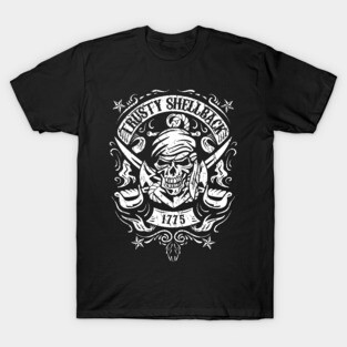 Trusty Shellback Skull and Swords Equator Crossing Naval Art T-Shirt