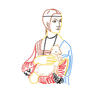 Simple Lady with an ermine T-Shirt