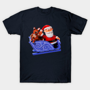 Rudolph and Santa Rankin Bass Retro Vintage T-Shirt