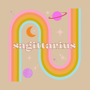 Sagittarius 70s Rainbow with planets