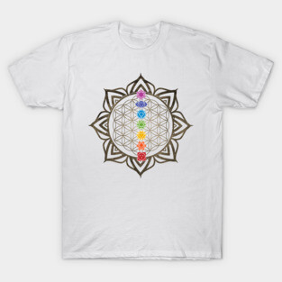 Flower of Life Chakra Healing Mandala T-Shirt