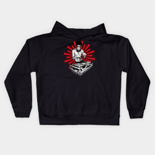Bruce Lee DJ Turntable Street Art Design Kids Hoodie