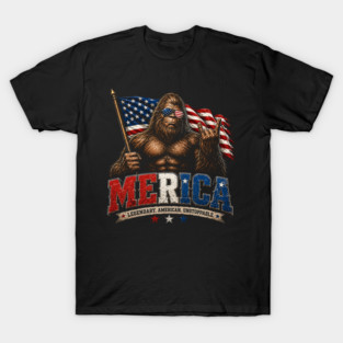 Bigfoot-American-Flag T-Shirt
