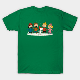 Snoopy Peanuts Gang Snow Winter T-Shirt