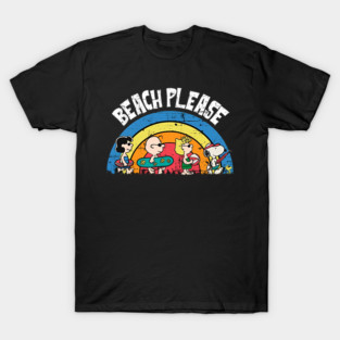 Peanuts Gang Beach Please Summer Rainbow T-Shirt