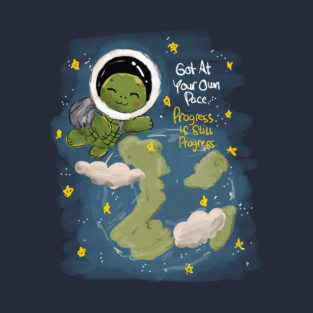 Go at Your Own Pace | Cute Turtle Astronaut Motivation T-Shirt